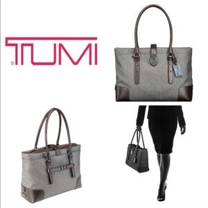 TUMI villa Collection Tote Bag Coated Canvas Earl Gray
